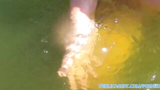 Amateur Sexy bikini girl gives underwater blowjob before sex