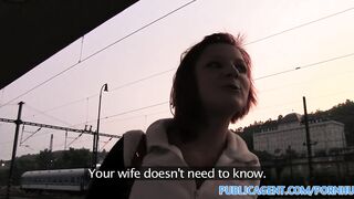 Amateur Redhead Alice is fucked behind the train station
