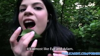 Amateur UK Underwear model fucked in the bushes in Prague