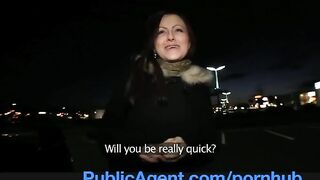 Amateur Belinda given a creampie a public car park