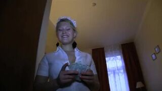 Amateur Anna Kournikova look a like fucked in maids outfit