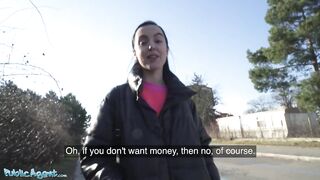 Public Agent - Young Spanish brunette with pert tits seduced in public into outdoor blowjob and sex