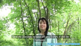 Amateur Sexy black haired russian fucked in the woods