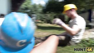 Amateur. Hunter seduced a handywoman, her BF caught them and saw Hunter’s cumshot inside her pussy