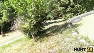 Amateur. Teen gives a deepthroat to an old rich stranger in the park