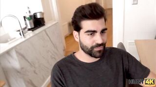 Amateur. Guy watches how buddy nails his pretty girlfriend after shower
