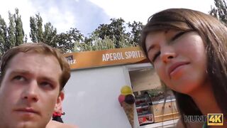 Amateur. Cuck for cash permits rich stranger to assfuck his GF in park