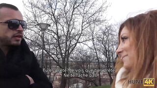Amateur Chico enojado por dinero en efectivo permite a un cazador follar a su bella novia