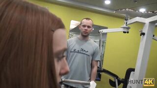 Amateur Magnificent chick gives trimmed vagina for cash in the gym
