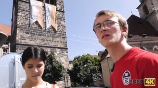 Amateur. Teen lovers have no money for traveling but girl has pussy