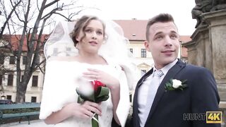 Amateur. Cute bride gets fucked for cash in front of her groom