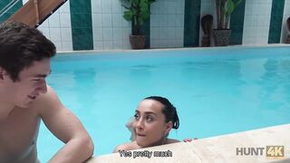 Amateur. Hottie wants to have fun in the pool so why pleases owner