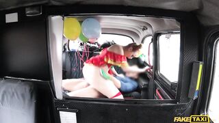 Amateur Taxi - Little Valentines Day cosplay clown SQUIRTS and CUMS HARD