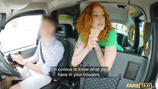 Amateur Taxi Stunning Redhead with a perfect body has hard fast sex in a taxi