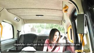 Amateur Taxi - petite London Teen with tight body teases driver before struggling with his huge cock