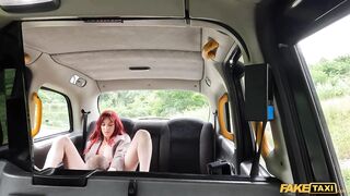 Amateur Taxi - slim French redhead in a hurry can barely fit a huge Italian cock inside her tight pussy