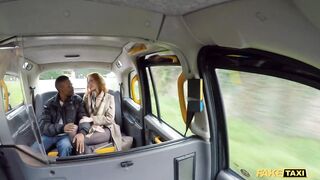 Amateur Taxi British Sexy Redhead Lenina Crown fucking a Big Black Cock