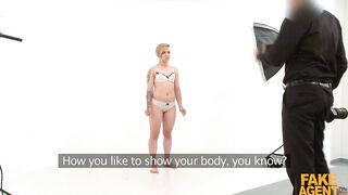 18 year old Lesbian teen has first cock in Casting - FAKE AGENT